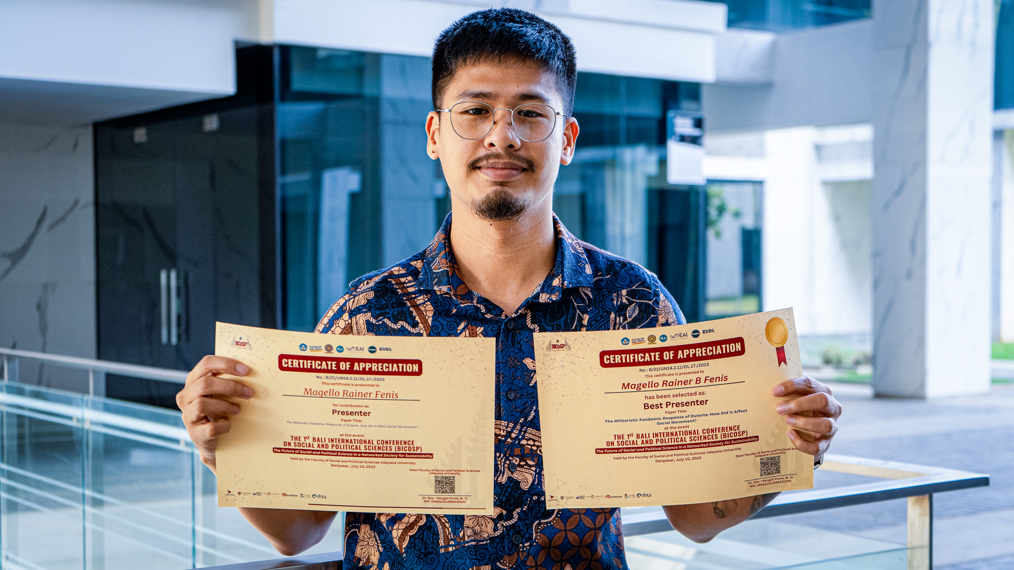 UIII Student Wins ‘Best Presenter Award’ at Bali International Conference